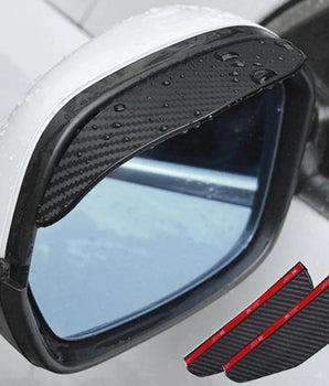 2/4pcs Car Rearview Mirror Rain Eyebrow Carbon Fiber Sun Visor Shade Cover Universal Auto Rear View Mirror Rainy Shield Guard - Baguada.com