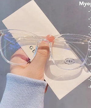 Oversized Myopia Eyeglasses Vintage Unisex Transparent Frame Eyewear Anti-Blue Light Ladies Nearsight Glasses for Women