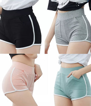 Causal Cotton Yoga Shorts For Women 2024 Summer Sports Fitness Skinny Slim Pocket High