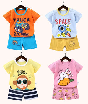 2PCS mother Kids Clothes Children's Sets Boys Girl T-shirt Shorts Summer Cotton Short sleeve Baby Children Clothing Toddler Suit