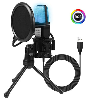 SF666R USB Microphone RGB Microfone Condensador Wire Gaming Mic for Podcast Recording Studio Streaming Laptop Desktop PC