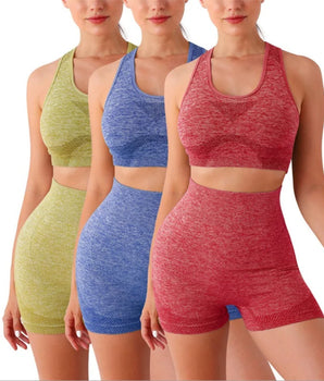 Yoga Set Gym Shorts Women Sport Bras Brassiere Workout Tops for Women Yoga Clothes Fitness Leggings Gym Set Seamless Yoga Sets