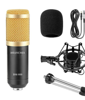 BM-800 Professional Condenser Microphone BM800 Kit:Microphone For Computer+Shock Mount+Foam Cap+Cable As BM 800 Microphone