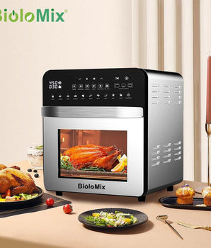 BioloMix 15L 1700W Dual Heating Air Fryer Toaster Rotisserie and Dehydrator 11-in-1 Countertop Stainless Steel Oven - Baguada.com