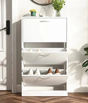 3-Flip Drawers Shoe Cabinet Shoes Organizer Furniture Entryway Shoe Storage Organizer for Home or Office Living Room Drawer Rack