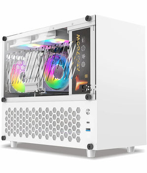 METALFISH S6 Computer Compact White Case Gaming PC Chassis Support 31cm Lenght GPU MATX Mainboard ATX/SFX PSU Mid Tower Cooler