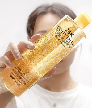 300ml Face 24K Gold Nicotinamide Toner Moisturize Oil Control Shrink Pores Anti Aging Whiten Brighten Tone Skin Care Water - Baguada.com