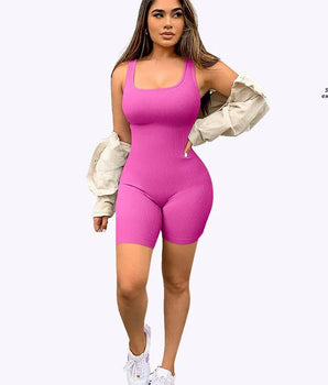 Seamless One-Piece Short Yoga Clothes Sportswear Women's Gym Push Up Workout Clothes Fitness Sports Bodysuit Yoga Suit