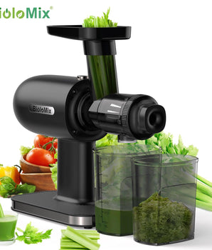 BioloMix Cold PressJuicer, Slow Masticating Juicer Machines with Reverse Function, High Juice Yield, Easy to Clean Brush & Quiet - Baguada.com