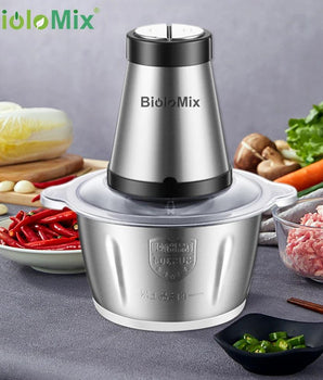 Stainless steel 2 Speeds 500W 2L big capacity Chopper Meat Grinder Household Mincer Food Processor - Baguada.com